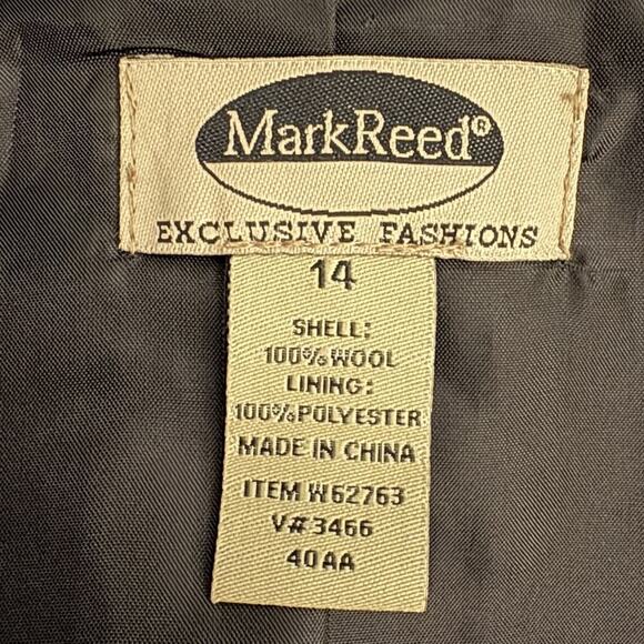 Mark Reed Exclusive Fashions Black Wool Blazer Suit Jacket Career Womens 14 (SU) - Picture 3 of 5